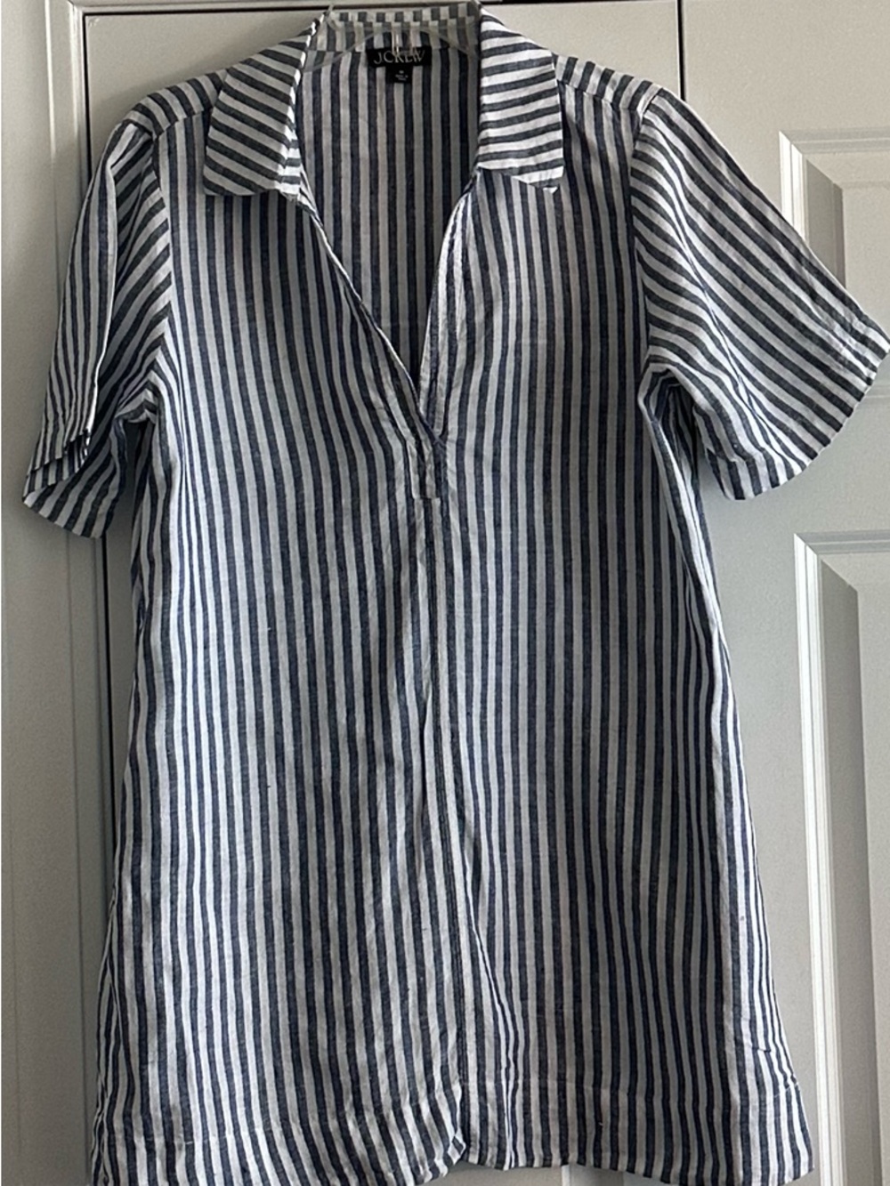 J. Crew Navy and White Vertical Stripe Linen Tunic
Ladies medium